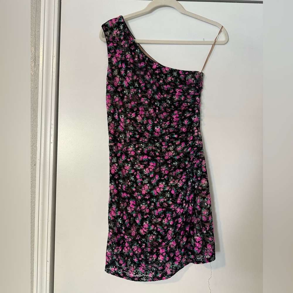 Floral One Shoulder Mini Dress